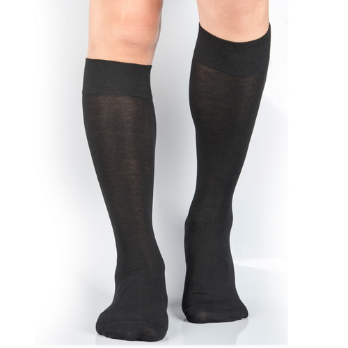 12 PK 26 INCH LONG TUBE SOCKS COTTON SOLID BLACK HI CALF MEN&S LONG ...