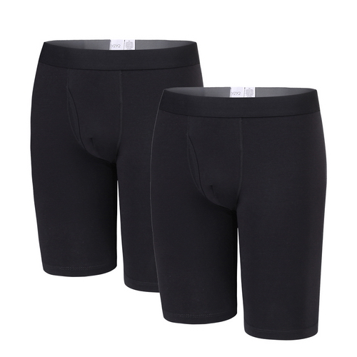 Mens Modal Underwear Long Leg Boxer Brief/Black/Big and Tall 6XL 60-62 