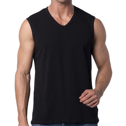 Y2Y2 Mens Classic Fit VNeck Sleeveless TShirt Black 3XL (54"56") Big