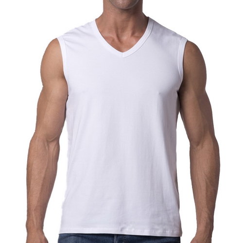 Y2Y2 Mens Classic Fit V-Neck Sleeveless T-Shirt White M (38